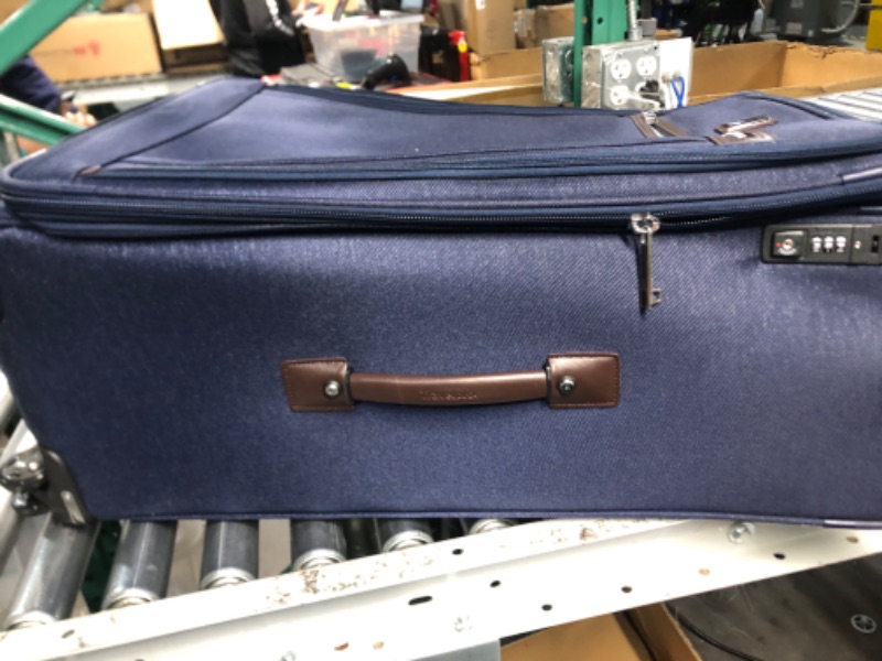 Photo 6 of **MAJOR DAMAGE ON SIDE STILL FUNCTIONABLE**
Travelpro Platinum Elite Softside, TSA Lock,True Navy Blue, Checked Large 29-Inch 