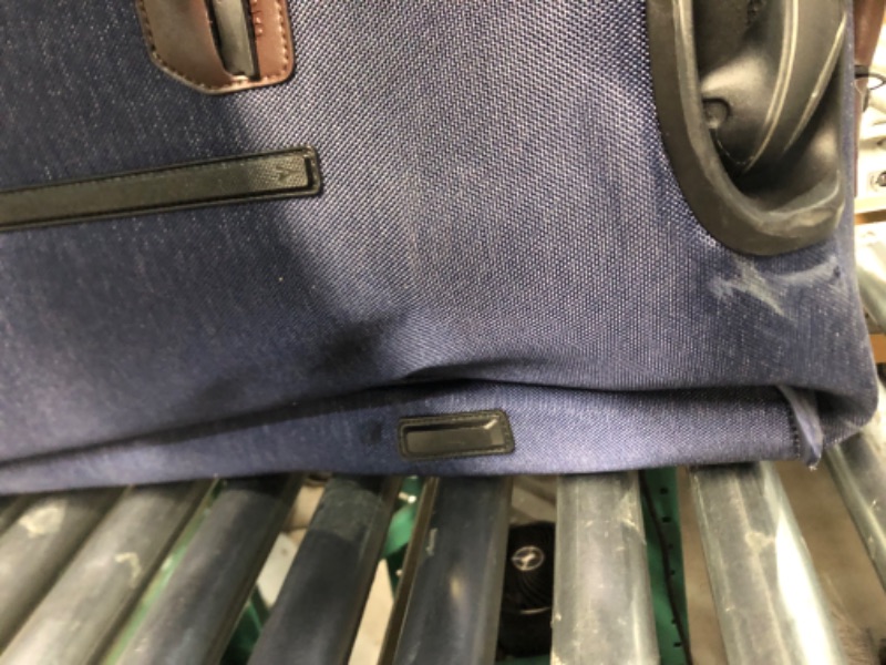 Photo 3 of **MAJOR DAMAGE ON SIDE STILL FUNCTIONABLE**
Travelpro Platinum Elite Softside, TSA Lock,True Navy Blue, Checked Large 29-Inch 