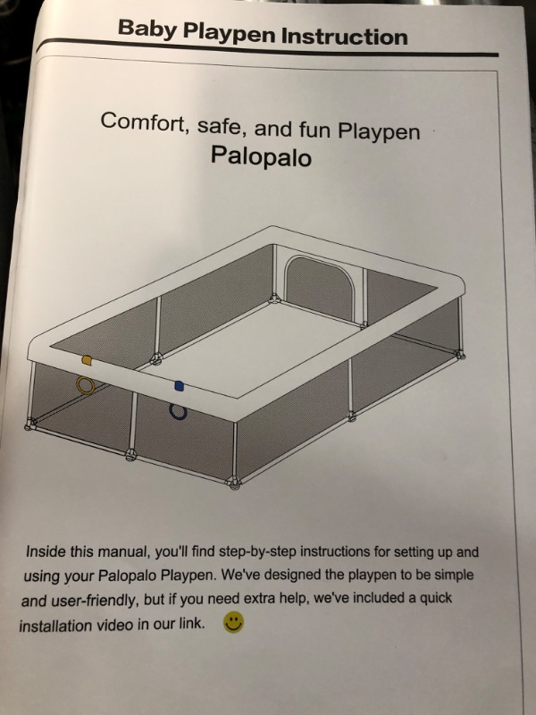 Photo 2 of Baby Playpen 71" X 59" , PALOPALO Extra Large Baby Playard, Playpens for Babies and Toddlers, Sturdy Safety Play Yard with One-Piece Cushioned, Non-Toxic, See-Through, Ideal for a Safe Playdate… 71*59"