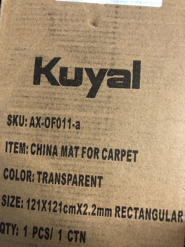 Photo 2 of Kuyal Office Chair Mat for Carpets,Transparent  (36" X 48" with Lip)