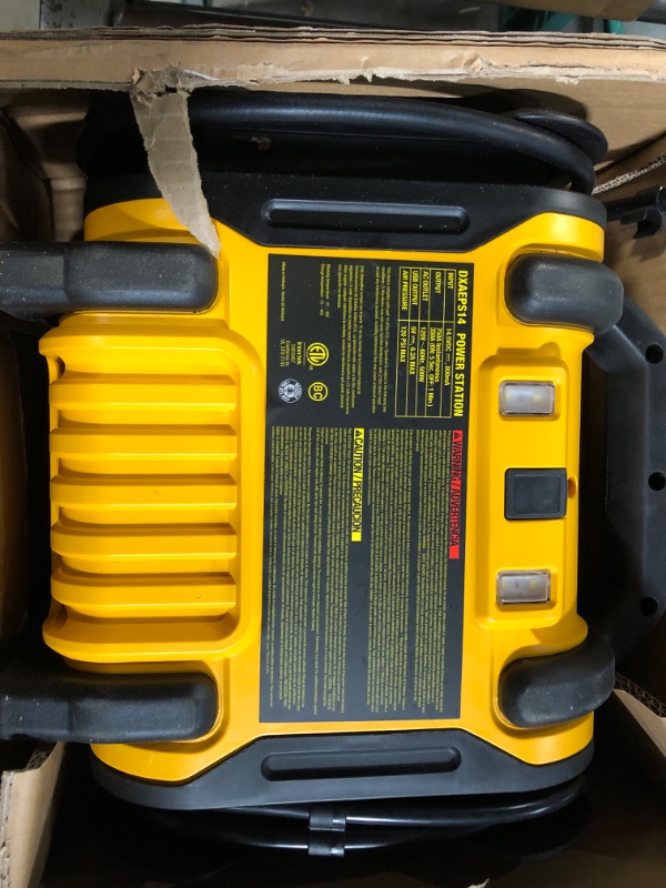 Photo 3 of DEWALT DXAEPS14 1600 Peak Battery Amp 12V Automotive Jump Starter/Power Station Yellow