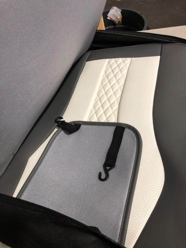 Photo 3 of Coverado Leather Seat Covers Front, Waterproof Luxury Leatherette Car Seat CushionsWhite FrontPair