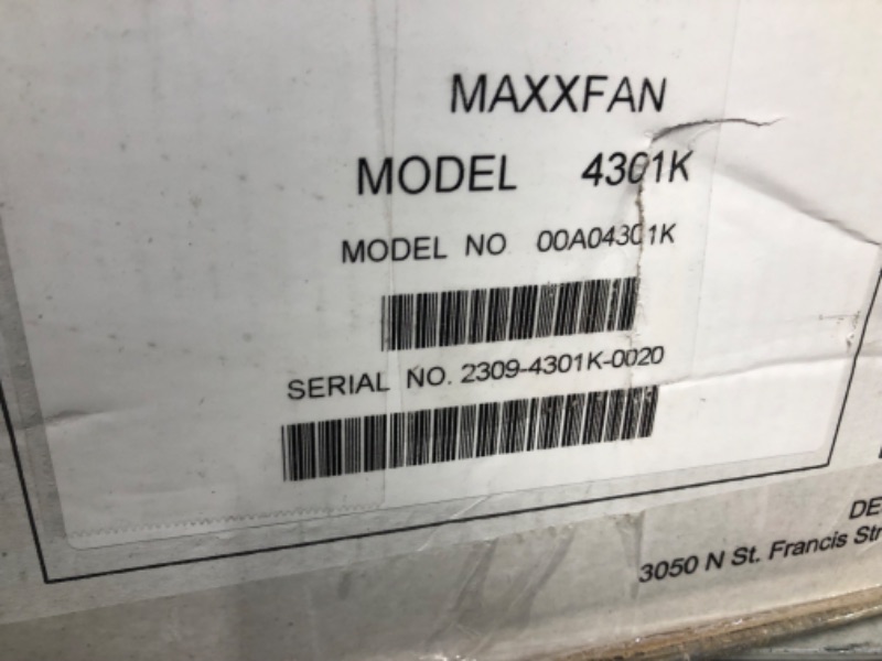 Photo 3 of Maxxair Corp 00A04301K Maxxfan Vent Std 14" Manual