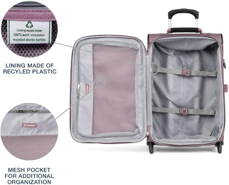 Photo 4 of (READ NOTES) Travelpro Maxlite 5 Softside Expandable Upright 2 Wheel Luggage, Lightweight Suitcase, Men and Women, Dusty Rose Pink, Carry-On 22-Inch Carry-on 22-Inch Dusty Rose Pink