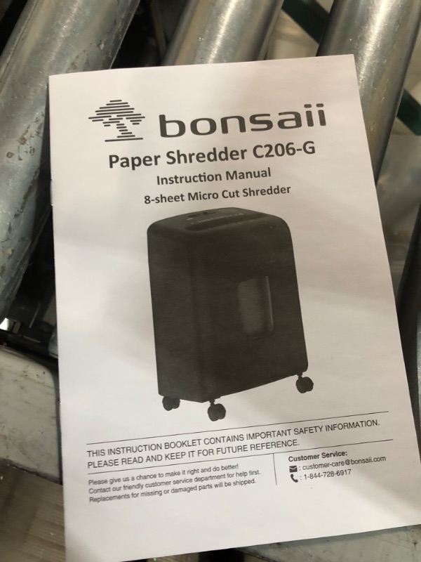 Photo 1 of Bonsaii 8 Sheet High Security Micro Cut Paper Shredder with 4 Gallon Pullout Basket, 