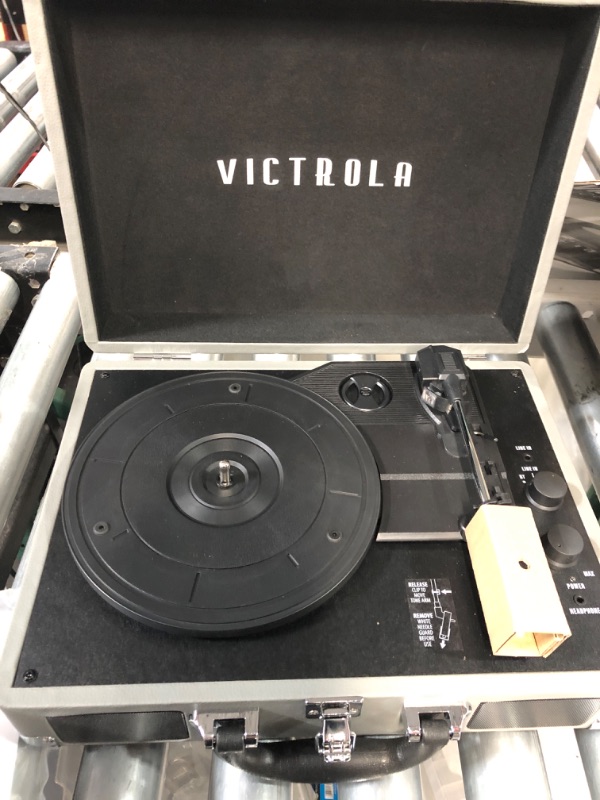 Photo 3 of Victrola Vintage 3-Speed Bluetooth Portable Suitcase Record Player with Built-in Speakers 