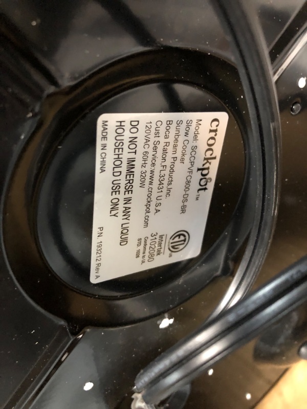 Photo 4 of **DOES NOT POWER ON NO REFUNDS PARTS ONLY** Crockpot 8 Qt. Countdown Slow Cooker - Dark Stainless Steel