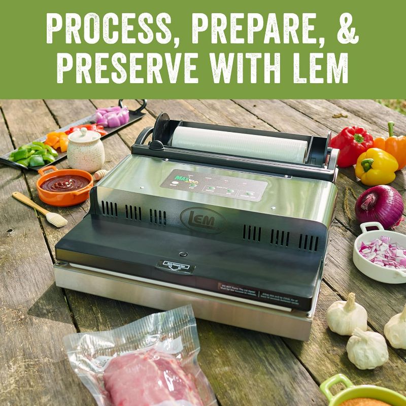 Photo 5 of (READ NOTES) LEM Products 1088B MaxVac 1000 Vacuum Sealer with Bag Holder & Cutter, Grey