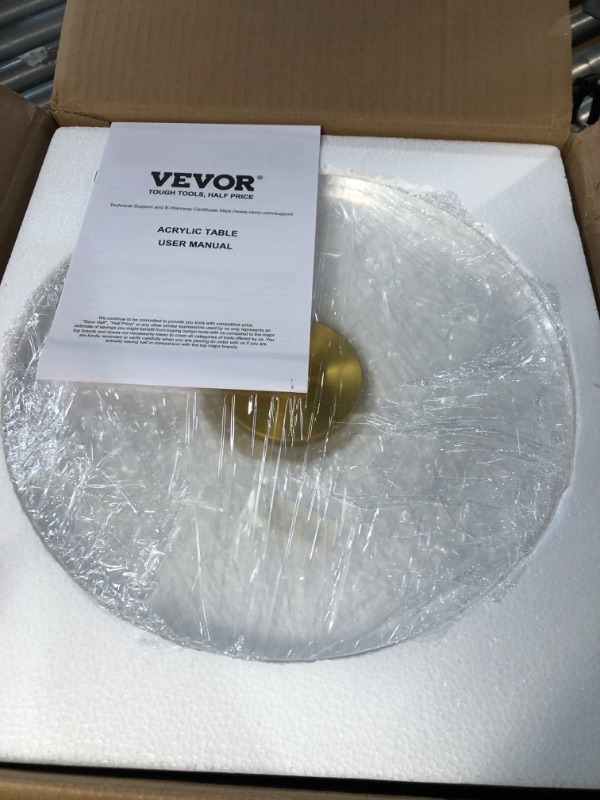 Photo 2 of **PARTS ONLY INCOMPLETE ITEM**
VEVOR Clear Acrylic End Table, Acrylic Side Table with a Solid Base