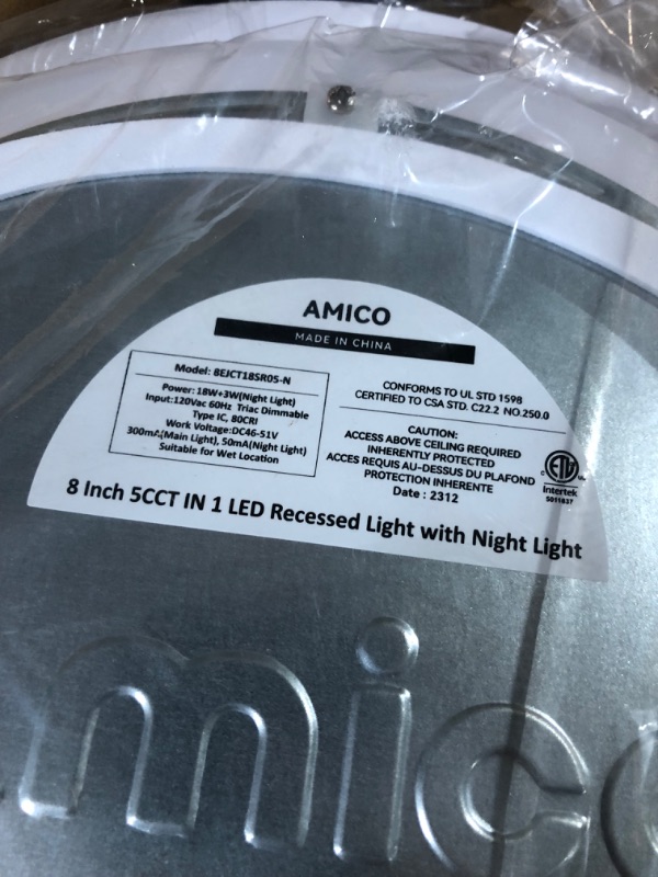 Photo 4 of * see all images * 
Amico 1 Pack 8 Inch 5CCT LED Recessed Ceiling Light with Night Light,