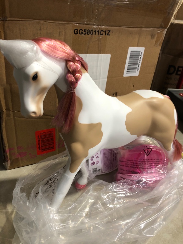 Photo 2 of * see all images * 
Glitter Girls – Bonnie 14-inch Horse – Pink Mane & Tail with Silver Hair Tinsels 