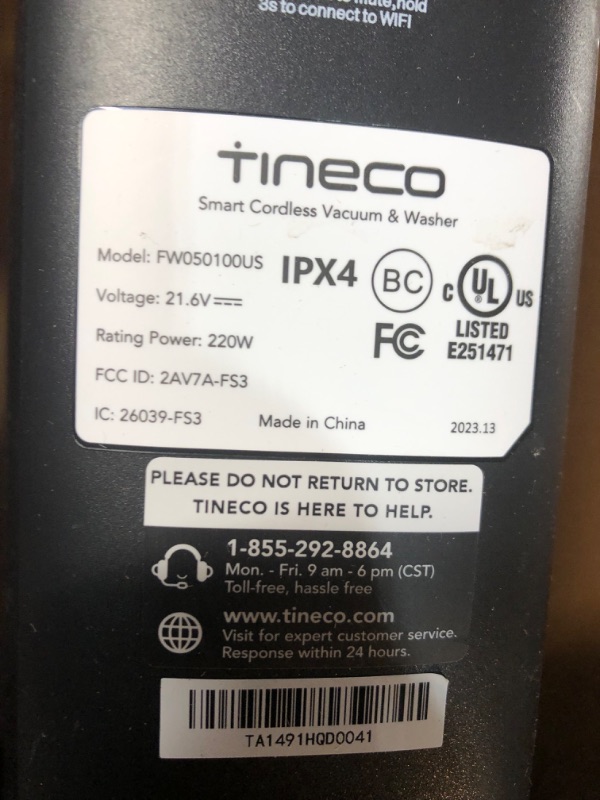 Photo 4 of ***HEAVILY USED AND DIRTY - POWERS ON - BUT DOESN'T VACUUM PROPERLY***
Tineco Floor ONE S3 Cordless Hardwood Floors Cleaner, Lightweight Wet Dry Vacuum Cleaner