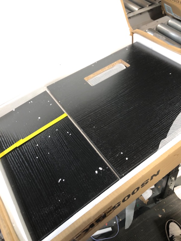 Photo 1 of Rolanstar End Table with Wireless Charging Station, Nightstand with Power Outlet & USB Ports, Farmhouse Side Table with Drawer Storage Shelf for Living Room, Bedroom, Black