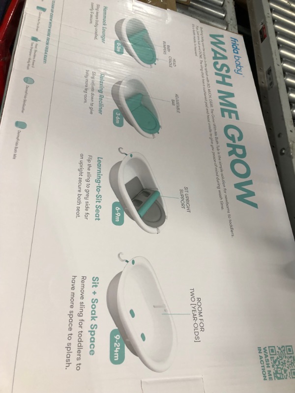 Photo 3 of 4-in-1 Grow-with-Me Bath Tub by Frida Baby Transforms Infant Bathtub to Toddler Bath Seat with Backrest for Assisted Sitting in Tub