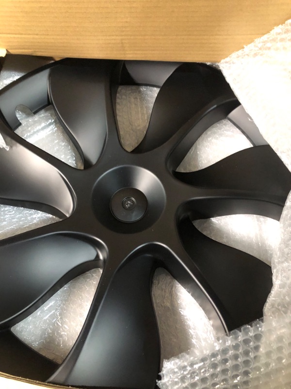 Photo 2 of PRIJESSE 19 Inch Hubcaps for Tesla Model Y Wheel Cover, Replacement Wheel Hub Caps 