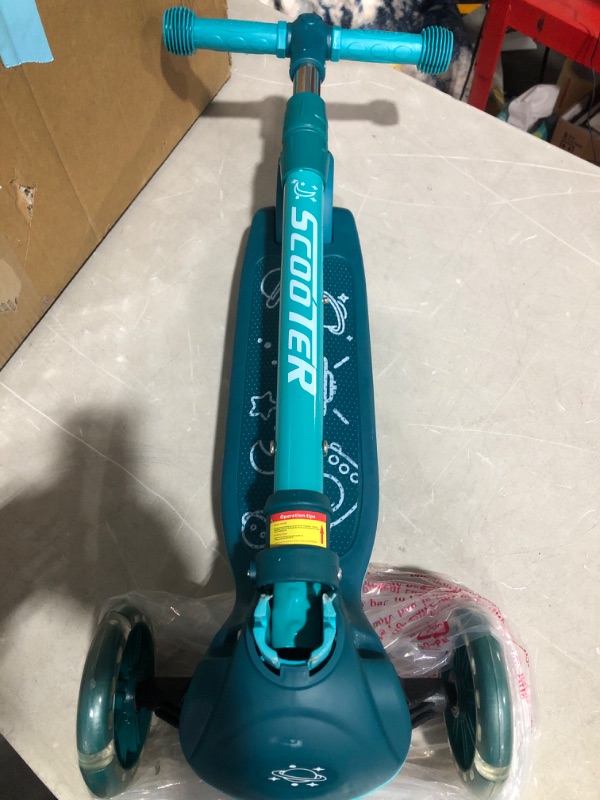 Photo 2 of * used * damaged * see images * 
Kick Scooter for Kids, Wheel with Brake, Green Foldable