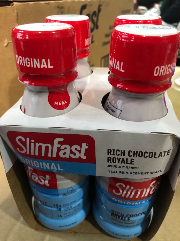 Photo 3 of **BEST BY: 02 09, 2024***  SlimFast Meal Replacement Shake, Original Rich Chocolate Royale, 11 Fl. Oz Bottle, 4 Count (Packaging May Vary)- PACK OF 3