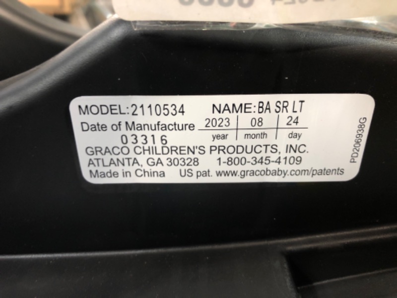 Photo 4 of **MANUFACTURED: 08-24-2023**  Graco SnugRide Lite Infant Car Seat Base, Black