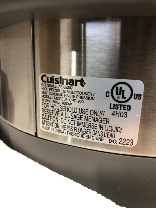 Photo 2 of **SEE NOTES**  Cuisinart CPC-900 6-Qt. High Pressure Multicooker Multi-Cooker/Pressure Cooker