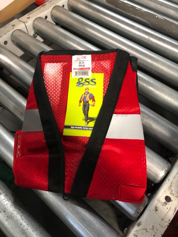 Photo 2 of A-SAFETY High Visibility Mesh Safety Reflective Vest with Pockets and Zipper,Hi Viz Work Vest for Men Women (Red Mesh XL) X-Large Red Mesh