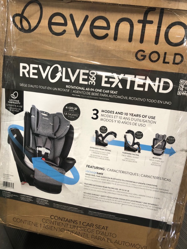 Photo 4 of Evenflo Gold Revolve360 Extend All-in-One Rotational Car Seat with SensorSafe (Moonstone Gray) Gold Revolve Extend Sensorsafe Moonstone Gray