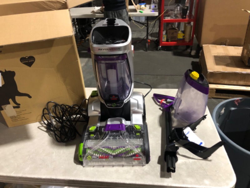 Photo 2 of ***USED - POWERS ON - UNABLE TO TEST FURTHER - LIKELY MISSING PARTS***
BISSELL ProHeat 2X Revolution Pet Pro Plus, 3588F, Upright Deep Cleaner New TurboStrength