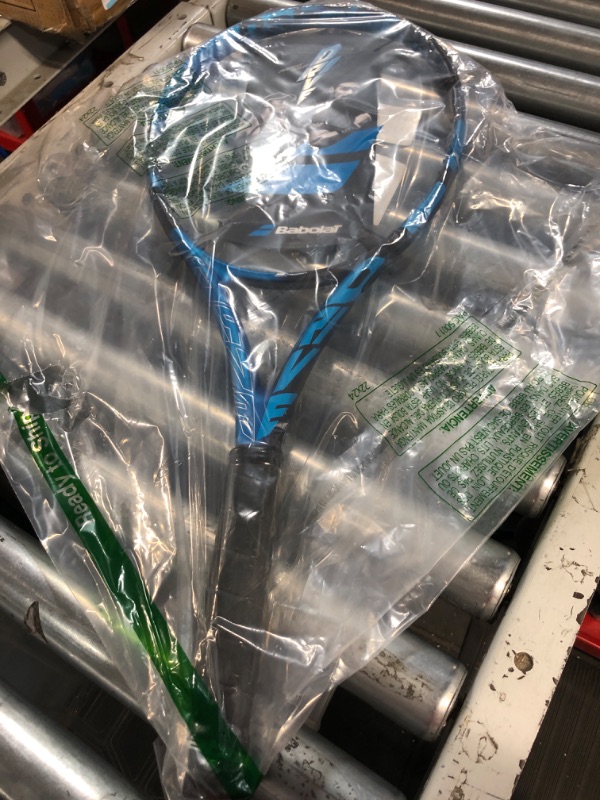 Photo 1 of Babolat Pure Drive 107 Tennis Racquet (10th Gen) - Strung with 16g White Babolat Syn Gut at Mid-Range Tension 4 1/4" Grip