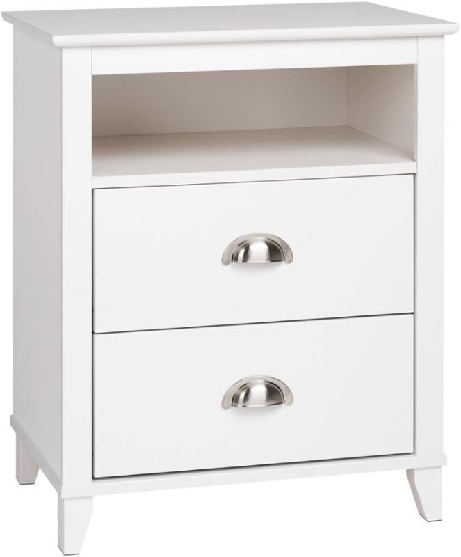 Photo 1 of ***STOCK IMAGE IS A REFERENCE ONLY**  Prepac Yaletown 2-Drawer Tall Nightstand, White