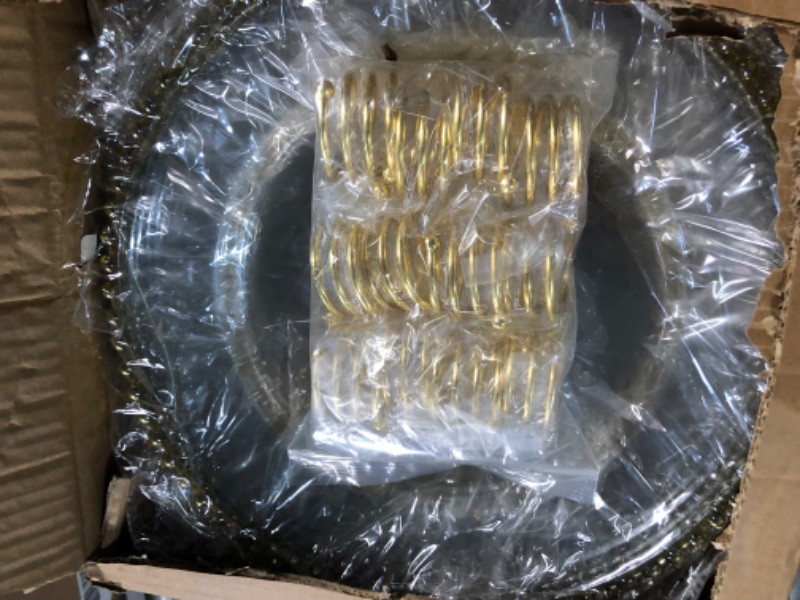 Photo 2 of **NONREFUNDABLE**FOR PARTS OR REPAIR**SEE NOTES**
12 Set Charger Plates And Napkin Rings, acrylic Gold Beaded Clear Chargers For Dinner Serving Plates 