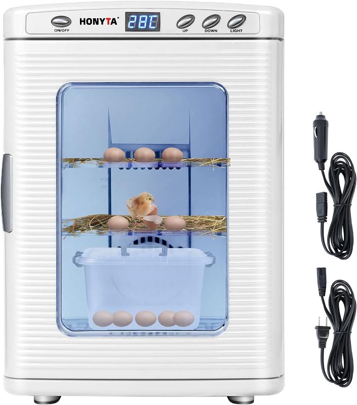 Photo 1 of RYFT Incubators for Hatching Eggs, 25L Portable Reptile Scientific Lab Incubator with 5°C-60°C, 12V/110V Heating and Cooling for Small Reptiles (White)