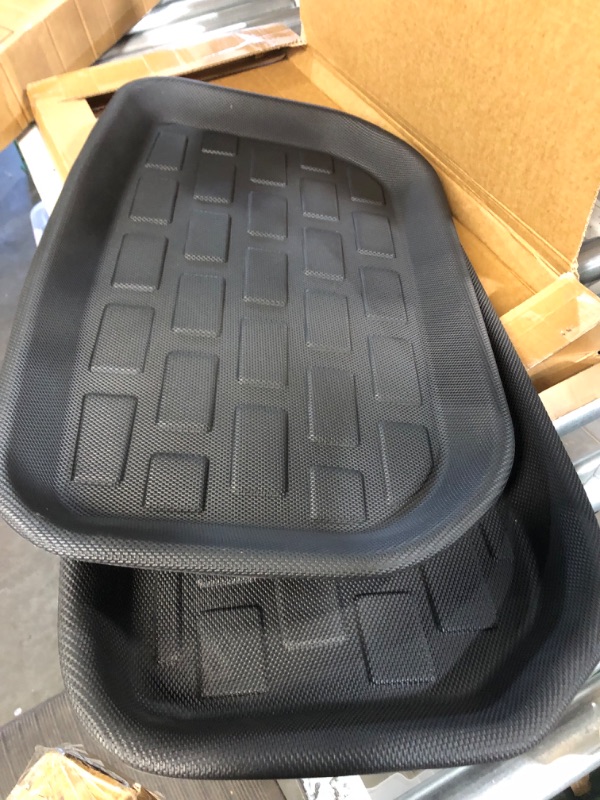 Photo 2 of ROCCS Compatible with Tesla Model 3 Rear Trunk Mat TPR Cargo Liner, Waterproof Rear Cargo Tray Liner Storage Mat 