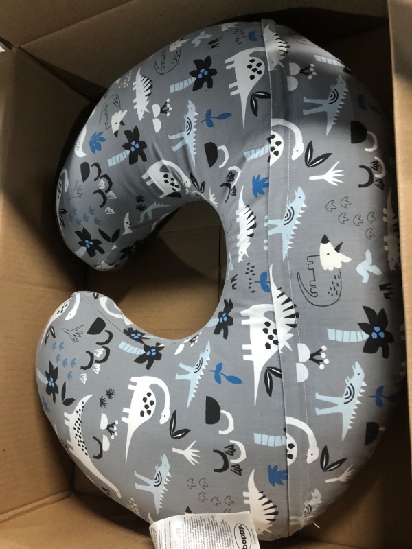 Photo 3 of Boppy Nursing Pillow and Positioner—Original | Gray Dinosaurs with White, Black and Blue