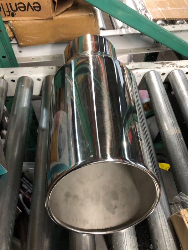 Photo 2 of 2.5 Inch Inlet Exhaust Tip,2.5" x 4" x 12" Polished Exhaust Tailpipe Tip for Truck With Bolt On Design