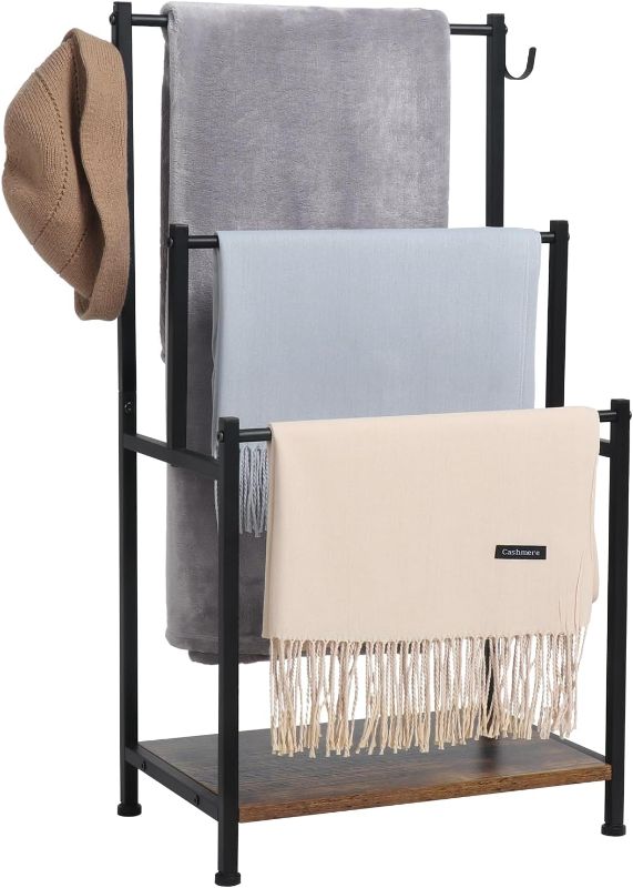 Photo 1 of 
LUCKUP Freestanding Towel Rack, 3 Tier Metal Towel Stand & Blanket Ladder Holder