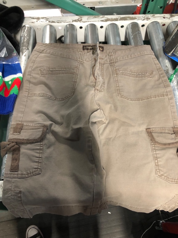 Photo 2 of Duplex Ramie & Cotton Blend Khaki Size 10 Petite Shorts