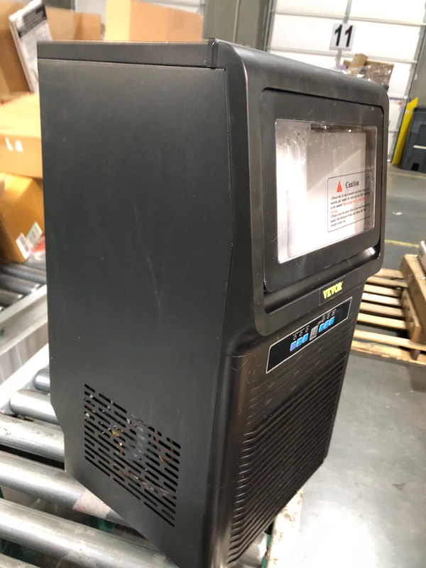 Photo 2 of **NO-REFUNDS PARTS ONLY**VEVOR 110V Countertop Ice Maker 70LB/24H, 350W Automatic Portable Ice Machine with 11LB Storage, 36Pcs per Tray, Auto Operation, Blue Light, Include Water Filter, Drain Pipe, Scoop 70LBS/24H Single-water inlet