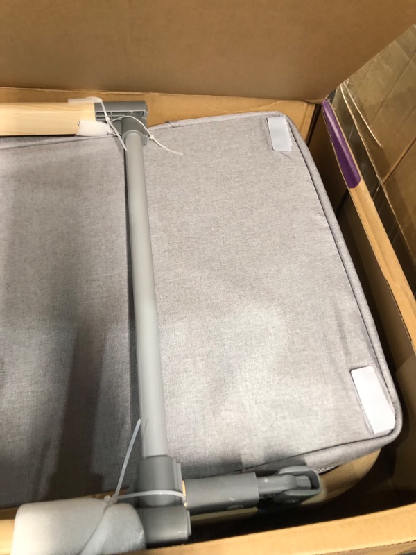 Photo 3 of Boppy Bassinet with Wipeable Mattress Pad and Two Mattress Covers Included, Featuring Anti-tilt Anchors and Mesh Sides, Lightweight and Stores Flat, No Assembly Required, Gray Pickup Sticks