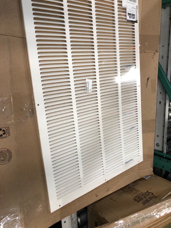 Photo 2 of 20"w X 30"h Steel Return Air Grilles - Sidewall and Ceiling - HVAC Duct Cover - White [Outer Dimensions: 21.75"w X 31.75"h]