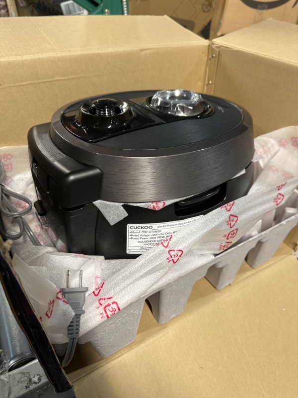 Photo 4 of CUCKOO CRP-RT0609FB | 6-Cup (Uncooked) Twin Pressure Rice Cooker & Warmer | 12 Menu Options: High/Non-Pressure Steam & More, Made in Korea | Black