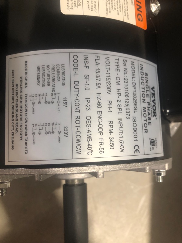 Photo 5 of 1186787-115v 1/2hp 1075 RPM 5 Speed Motor (sub: 1185460) - Arcoaire/Comfort Maker/Tempstar/Heil/Keeprite/International Comfort Products