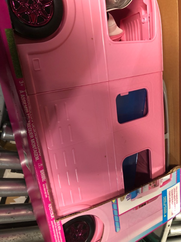 Photo 4 of Barbie Camper Playset With Barbie Accessories, Pool And Furniture, Rolling Vehicle With Campsite Transformation??? [Amazon Exclusive]