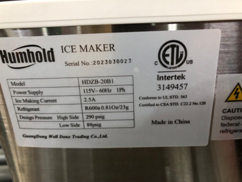 Photo 2 of HUMHOLD Nugget Ice Maker Countertop, 44Lbs Pebble Ice Per Day, 24Hrs Preset Program with Automatic Self Cleaning Function, Mini Pellet Ice Cubes Maker Machine for Home/Kitchen/Office/RV 44lbs Nugget Ice Maker silver 1