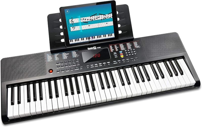 Photo 1 of **SEE NOTES**
RockJam Compact 61 Key Keyboard with Sheet Music Stand, Power Supply, Piano Note Stickers & Simply Piano Lessons
