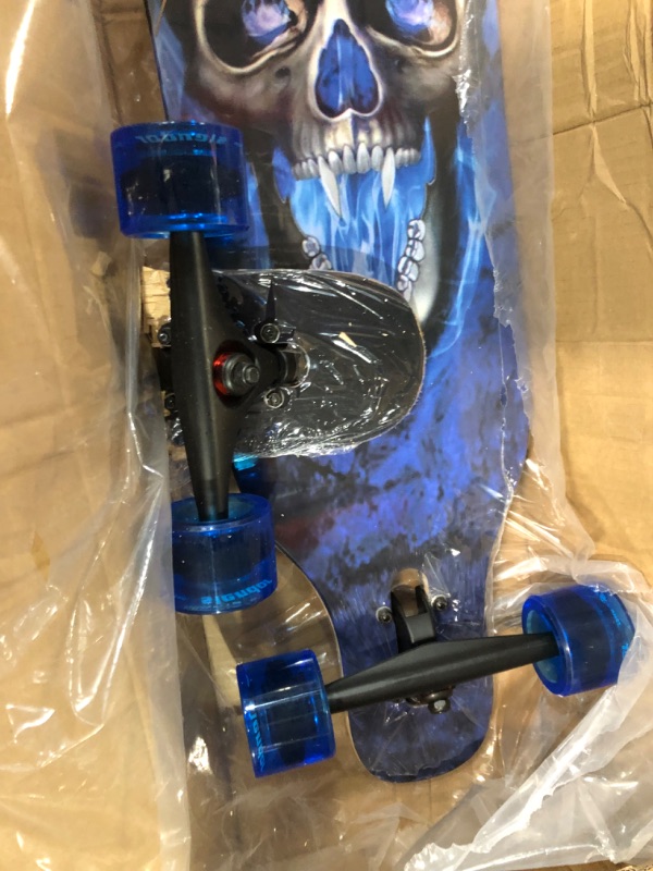 Photo 2 of *FOR PARTS ONLY*slendor Longboard Skateboard 42Drop Through Complete Maple Cruiser Blue Skull