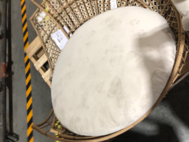 Photo 1 of Origin 21 Brennfield Woven Teak Steel Frame Stationary Conversation Chair(s) with Off-white Cushioned Seat