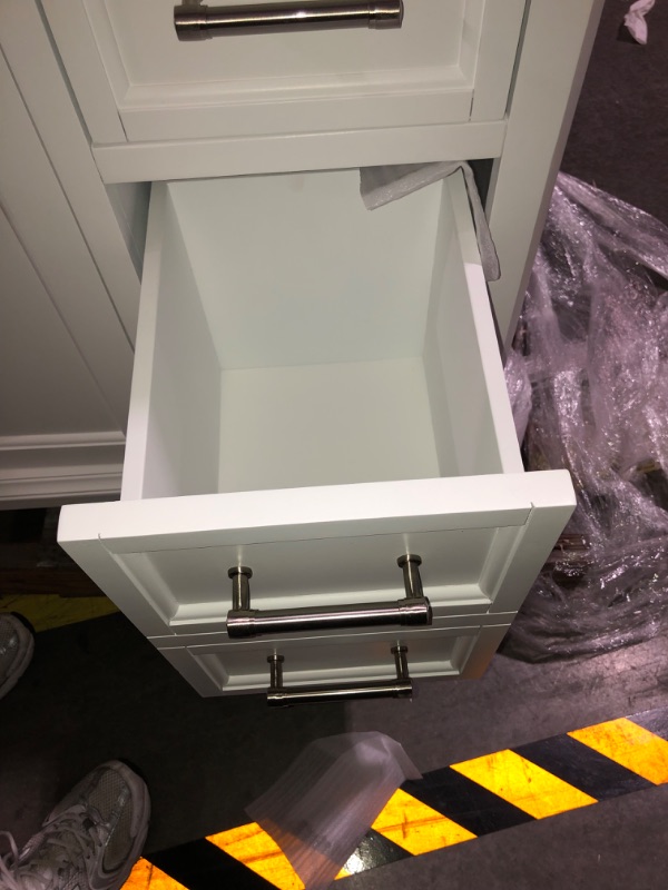 Photo 4 of allen + roth Roveland 36-in White Undermount Single Sink Bathroom Vanity with Carrara Natural Marble Top