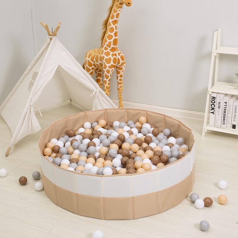 Photo 1 of 40Inch Ball Pit for Toddlers Pets with Storage Bag Gifts Gentle Beige