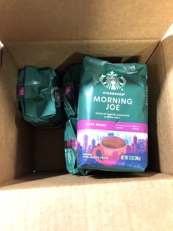 Photo 1 of *Expired* Starbucks Ground Coffee Dark Roast Coffee Morning Joe 6 bags (12 oz each)