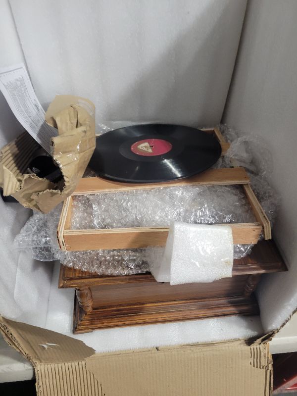 Photo 4 of **SEE NOTES**
Deco 79 Aluminum Functional Gramophone with Record, 19" x 17" x 27", Brown Brown 19" x 17" x 27"