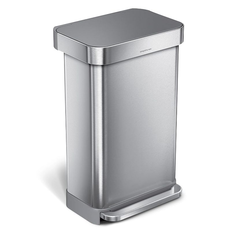 Photo 1 of (READ NOTES) simplehuman 45 Liter / 12 Gallon Liter Rectangular Step Trash Can